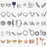2021 s925 sterling silver lion hot air balloon chrysanthemum pumpkin car earrings womens fashion silver earrings jewelry gifts