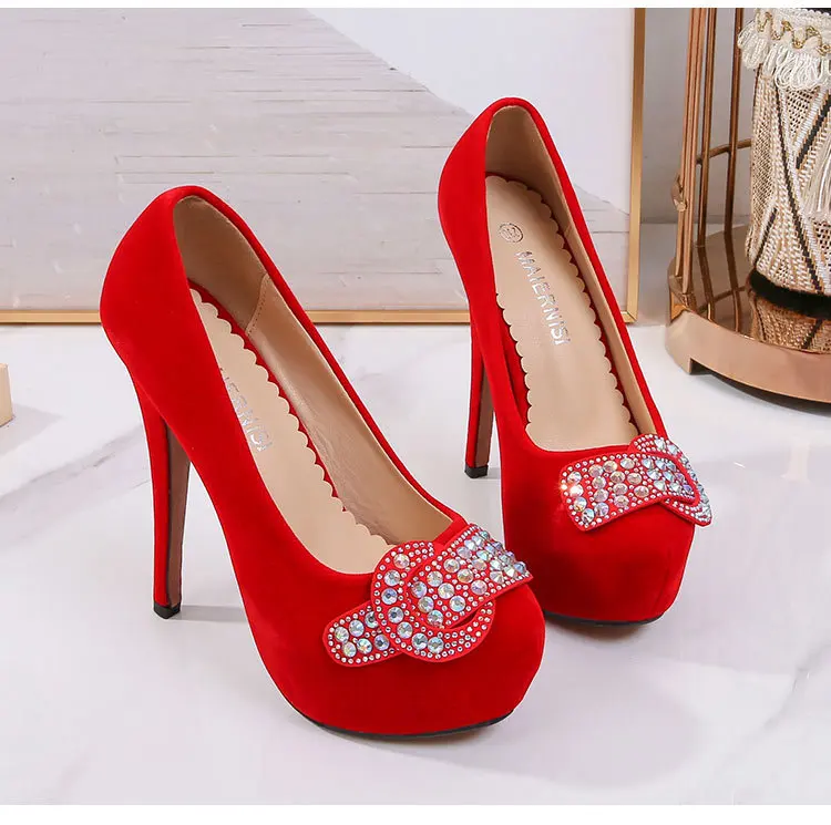 14 см Пикантные туфли на платформе с очень высоким каблуком Обувь для женщин