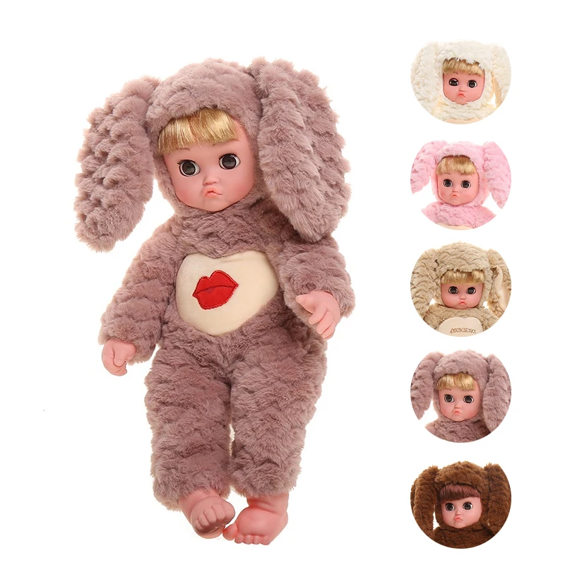 

40cm Blinking kawaii Plush Doll Curls Plush Bebe Face Toys with Ears Moving Plush Toy Pout Ears Stand Dolls Cute Birthday Gift
