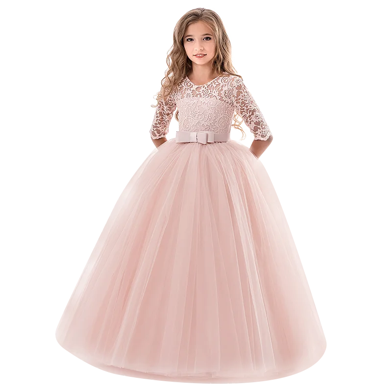 Детское кружевное платье без рукавов с аппликацией | Детская одежда и обувь