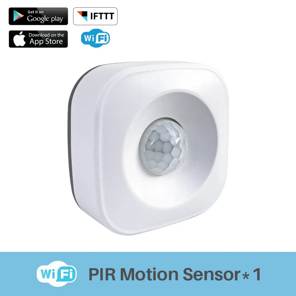 1 Pcs Умный Wi-Fi PIR датчик движения Инфракрасный телесный датчик сигнализации приложение дистанционное управление работает с IFTTT умный дом автоматизация - Цвет: 1 Pcs