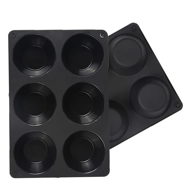 6-Cup Silicone Muffin Pan Non-Stick Cake Molds Baking Pan for Cupcake Tarts Egg Bites Regular Size Silicone Mould tool 6 cavitie 4