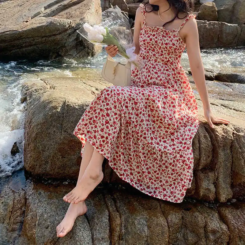 

Real Shot Cost-Effective ~ French Floral Dress Fresh