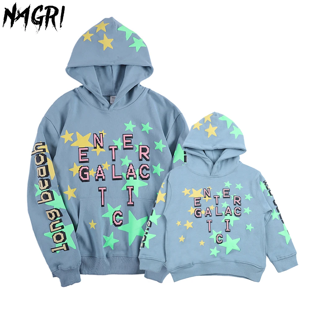 

NAGRI Family Matching Father Son Sweatshirt Kanye Enter Galactic Hoodie Men Spring Autumn Hip Hop Streetwear Pullover Sweatshirt