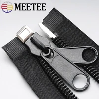 meetee 10 80 300cm plastic nylon zippers black open end long zip for outdoor tent diy tailor sewing craft bag clothes accessory