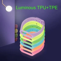 luminous glowing silicone wrist strap for xiaomi mi band 6 4 5 3 smart watch bands replacement bracelet accessories