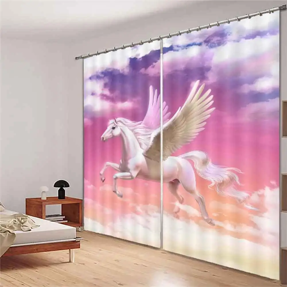 

Customize 3D Curtains Blackout horse Window Curtain Living Room Bedroom Kids Curtains Home Decoration