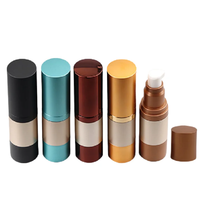 

15ML Luxury Airless Press Lotion Refillable Bottle Vacuum Cosmetic Essence Foundation Liquid Vials Packaging Container 20pieces