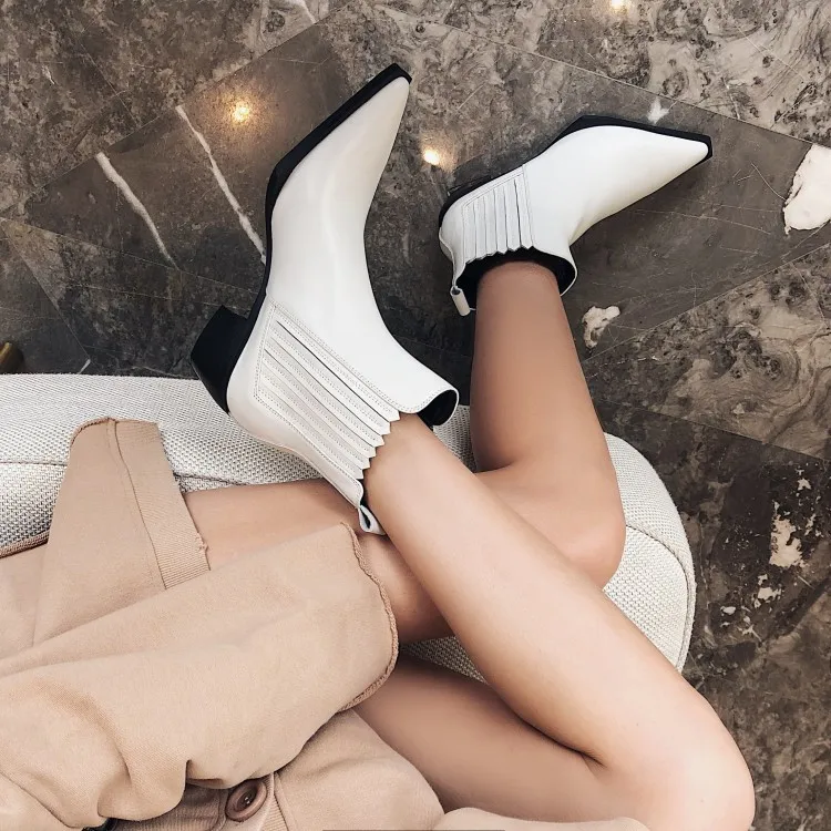 Tanariya Новое поступление обуви женские сапоги осень/зима 2020 кожаные на толстом