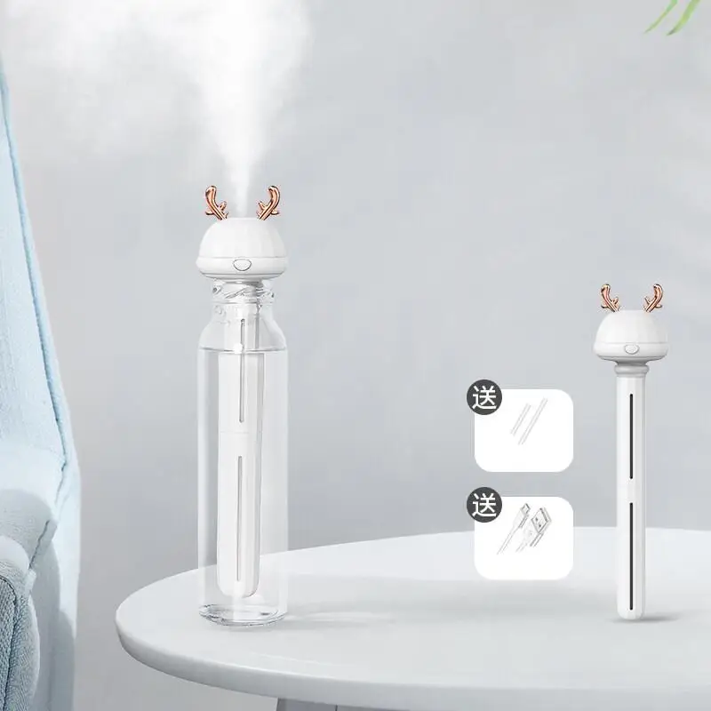 

USB Portable Air Humidifier Cartoon Bottle Mist Maker Aroma Diffuser For Home Office Refresher Detachable Humidification