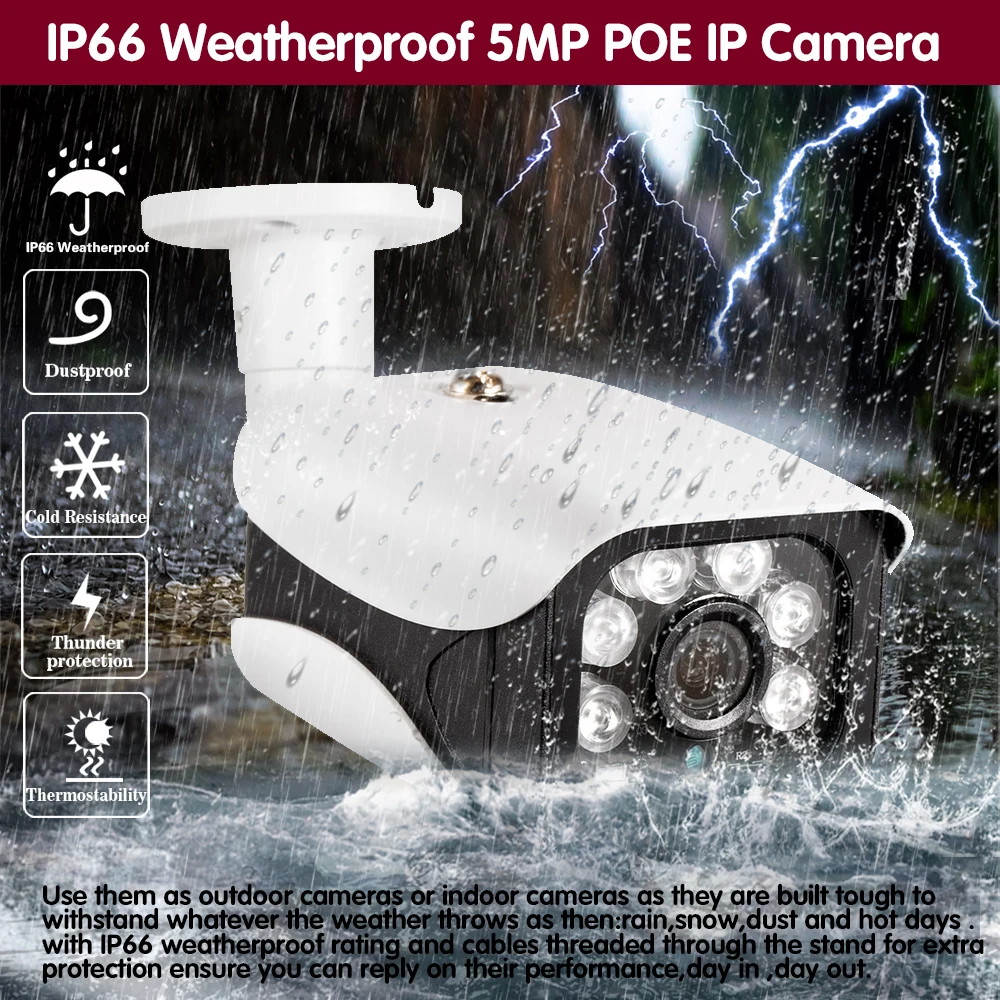 Камера видеонаблюдения H.265 POE двусторонняя HD 5 МП 2592*1944P XMEye ONVIF P2P RTSP 12 В 48 В|Камеры