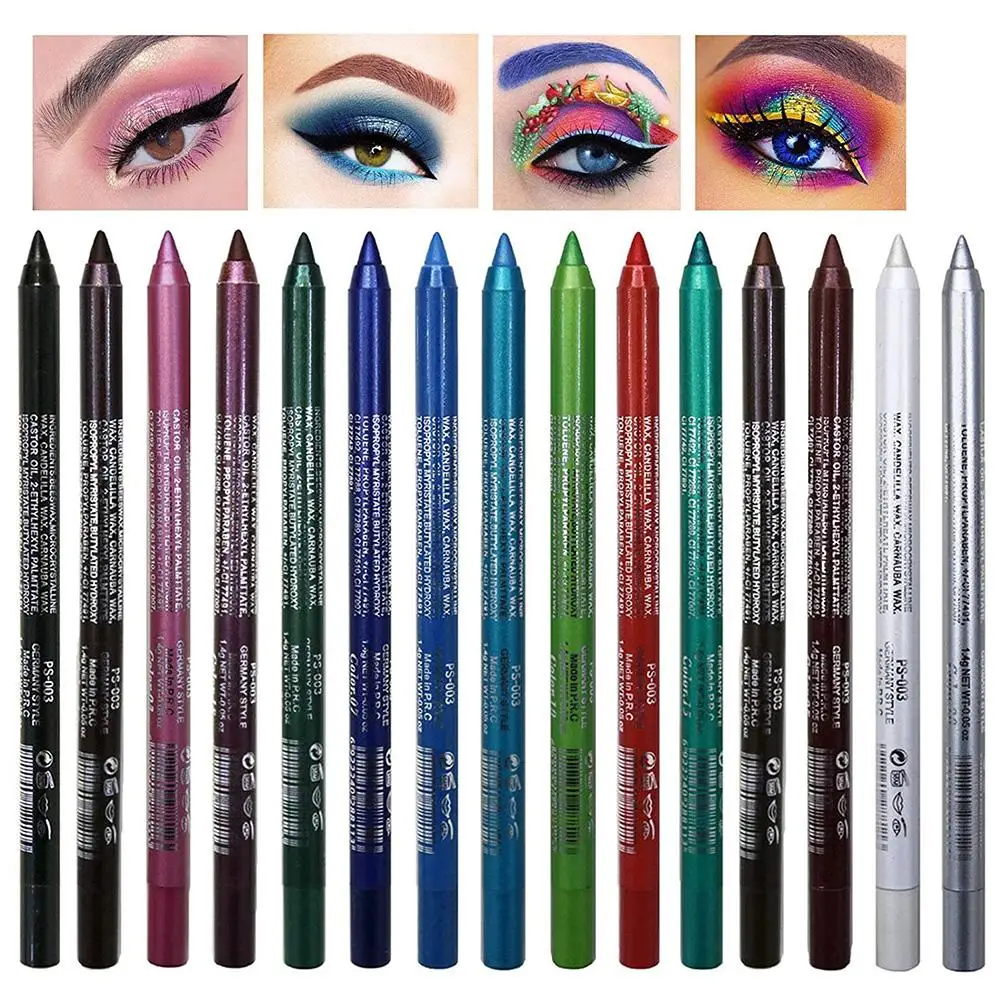 

15 Colors Eyeliner Pen Set Colorful Eyeliner Pencil Pearl Eyeliner Kit Waterproof Colorful Eyeliners Sombras Glitter Eyeshadow