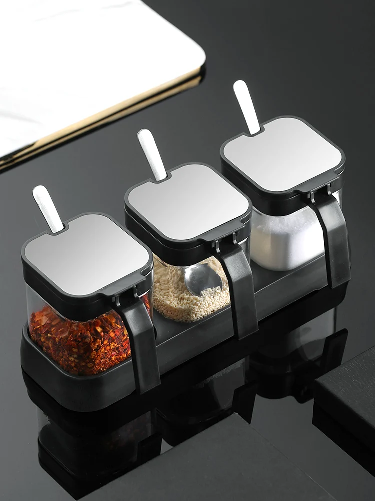 

Стеклянная Бытовая кухонная коробка для хранения, банка, бутылка для приправ, мононатриевый глутамат соляная банка, банка для приправ