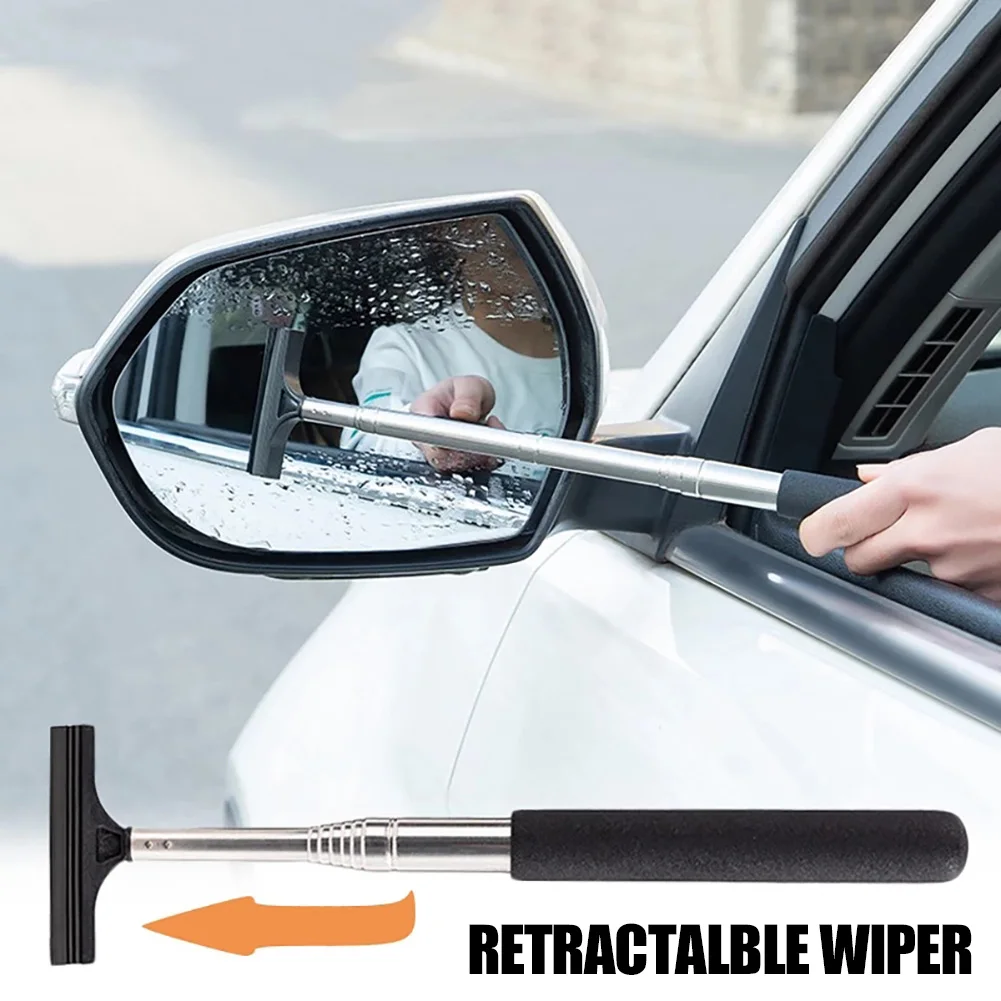 Car Rearview Mirror Wiper Telescopic Auto Squeegee Cleaner 98cm Long Handle Cleaning Tool Glass Mist | Автомобили и мотоциклы