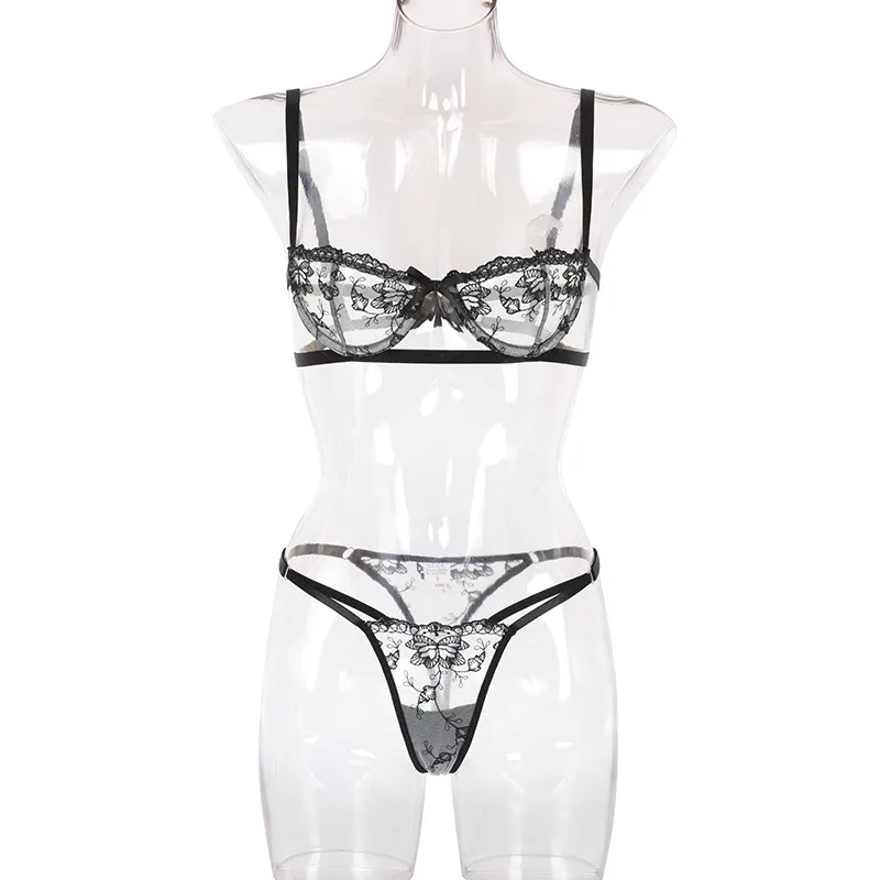 

Bra Set Women Sexy Lingerie Floral Lace Temptation Sexy Underwear Push Up Bra Thong Sets Ladies Soft Comfortable Sexy Lingerie