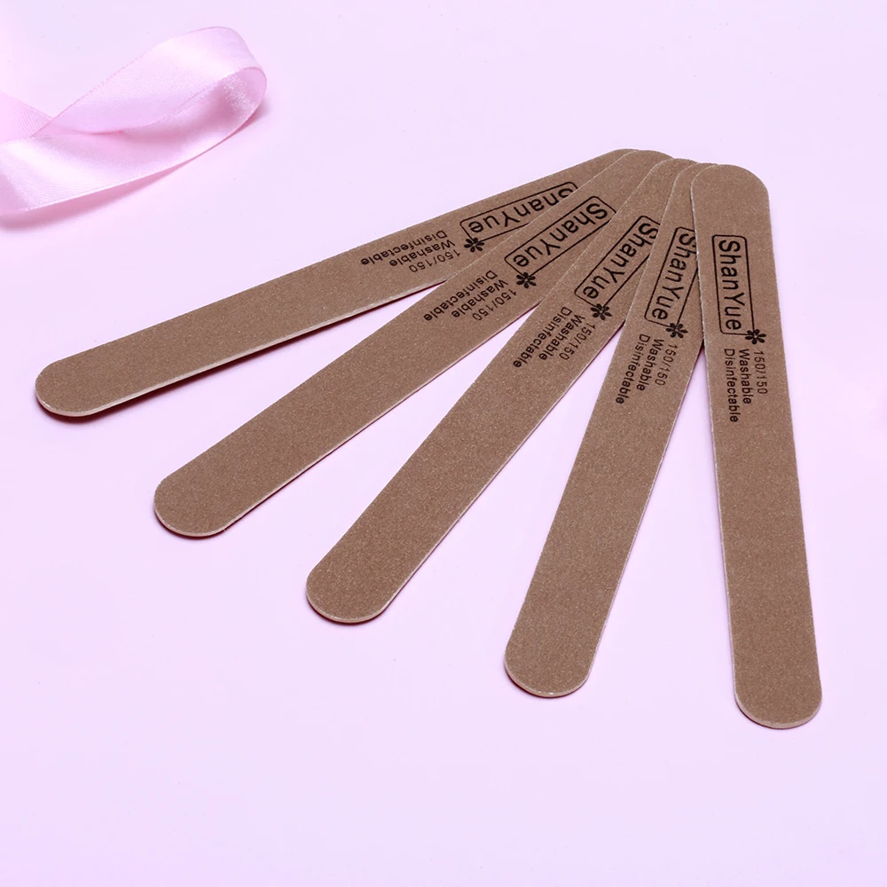 

TF21 50Pcs 150/150 Coffee Wooden Nail Files Sanding Buffer Manicure UV Gel Tips Double Sided Nail Art Sanding Buffer Files SX@Q