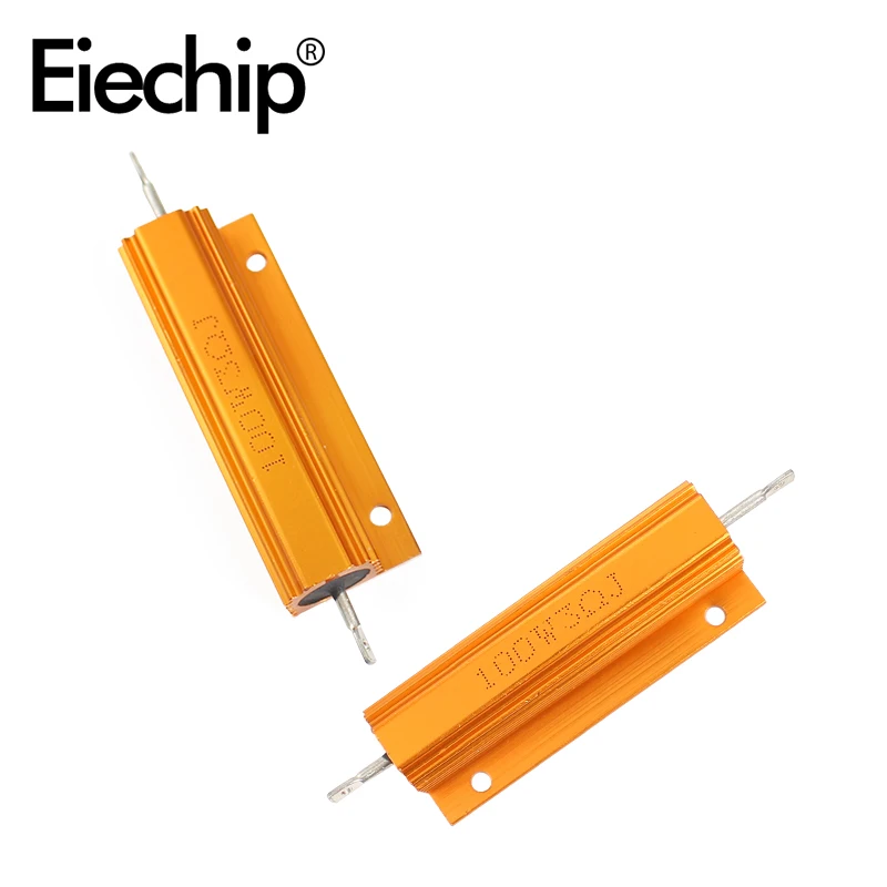 2 шт. 100 Вт с проволочной обмоткой резистор Алюминий металлический корпус Чехол RX24