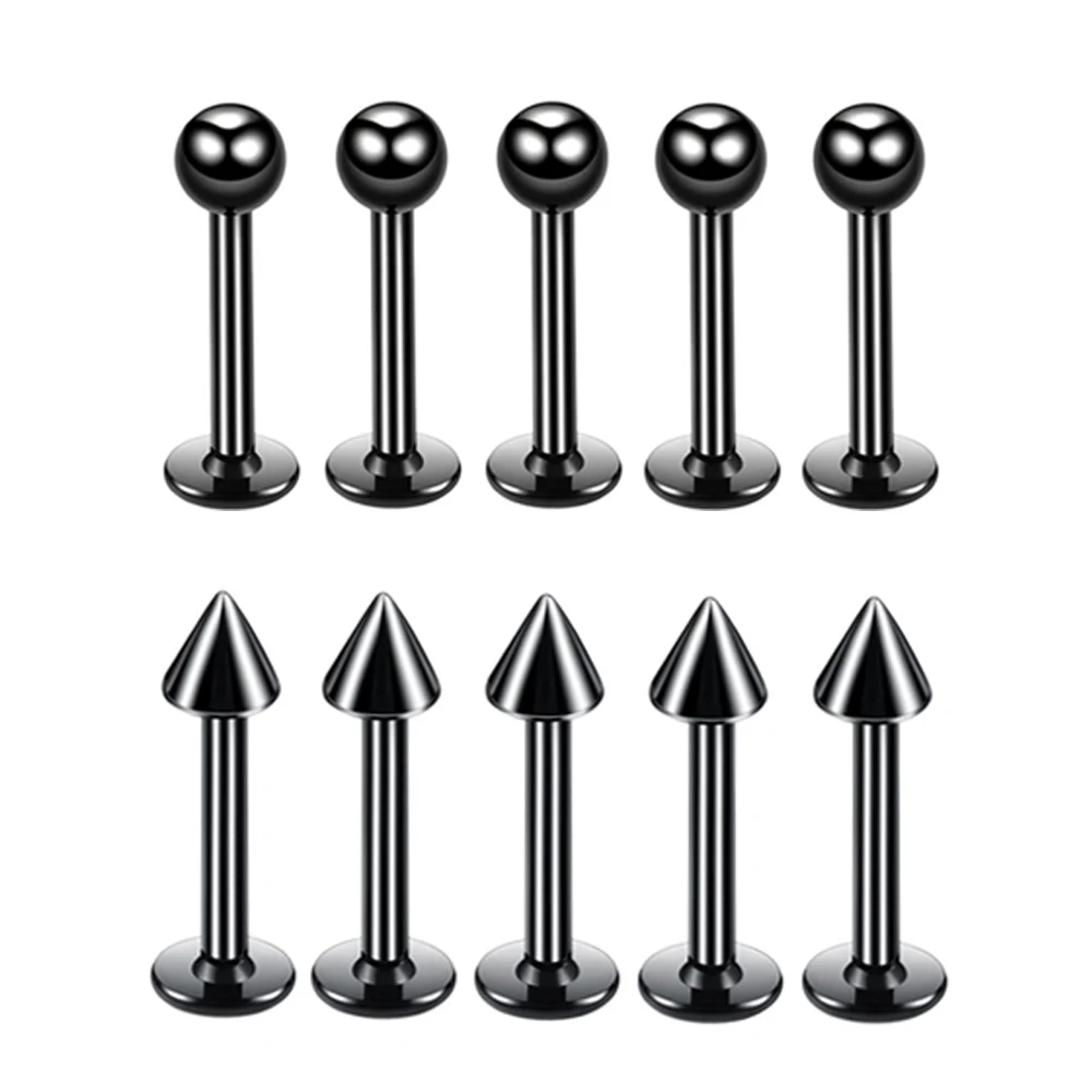 Лабрет кольца пирсинг губы 5 шт./лот 16G хирургическая сталь золотого цвета из