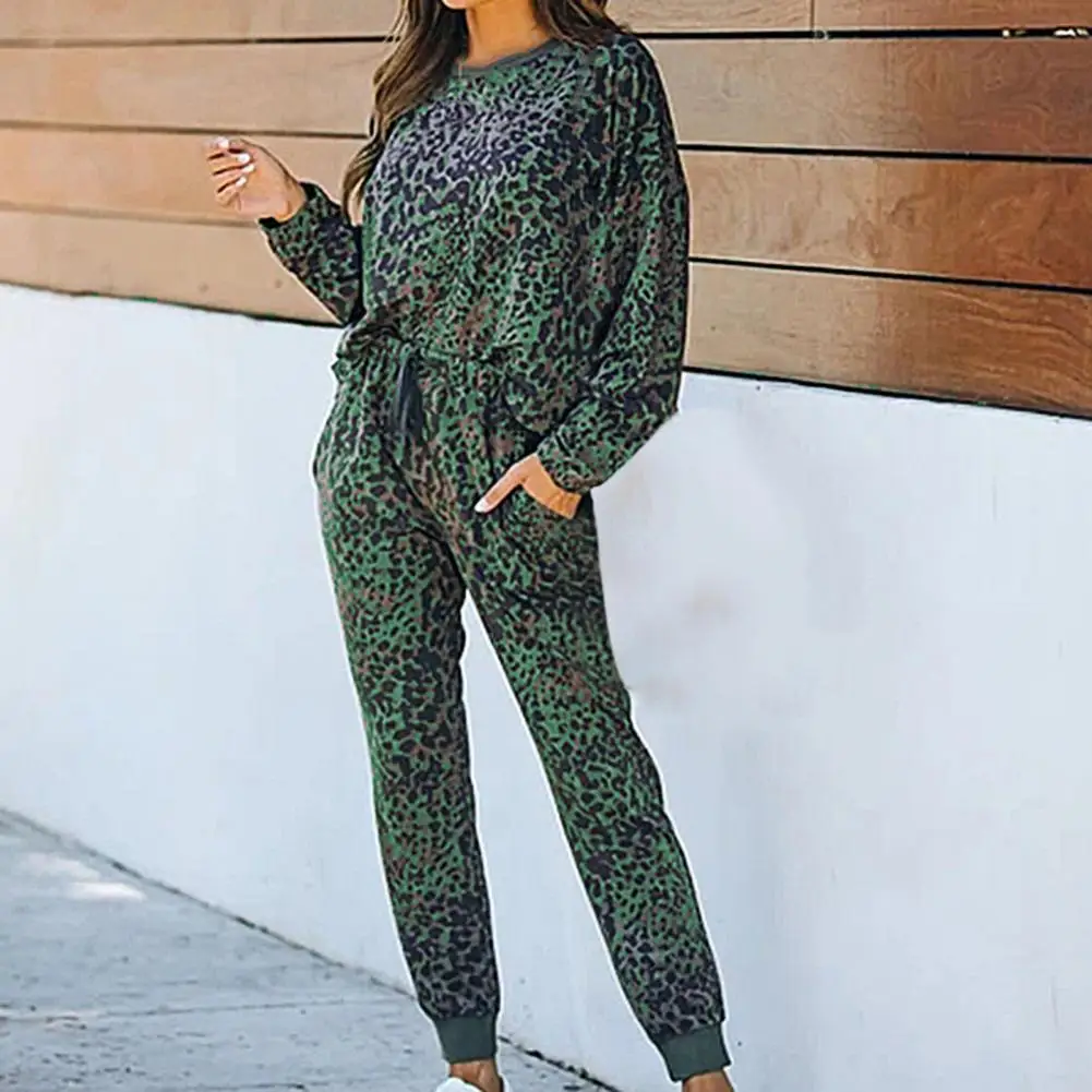 

Women Homewear Suits Women Pajama Sets Blouse + Pants Pajamas Casual Sleepwear Long Sleeve Blouse Drawstring Pants Set for Home