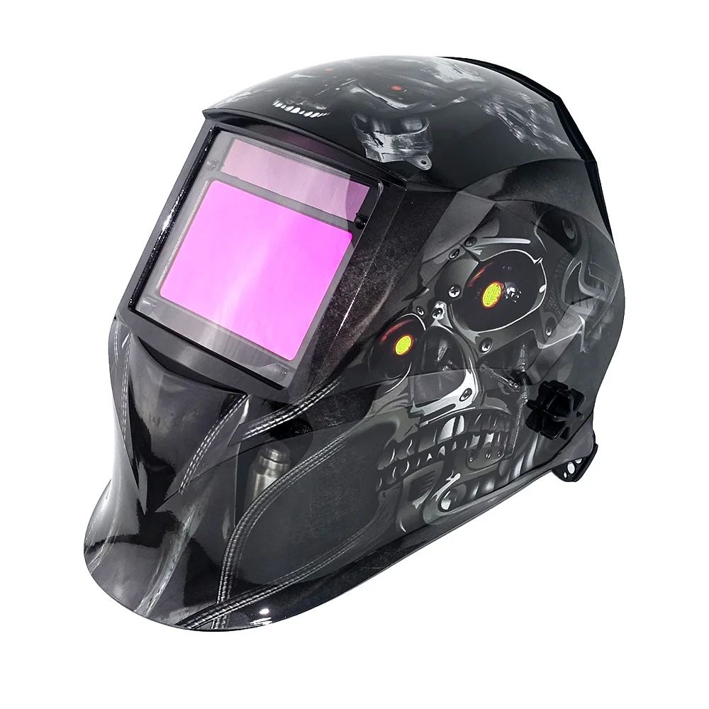 

Welding Helmet 100*65mm 1111 4 Sensors Grinding DIN 3/4-13 MMA MIG/MAG TIG EN379 Cert Solar Auto Darkening Welding Mask