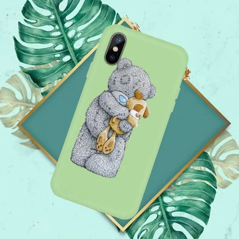 

Tatty Teddy bear Cute doll Phone Case Candy Color for iPhone 6 7 8 11 12 s mini pro X XS XR MAX Plus