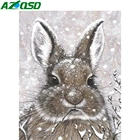 AZQSD Алмазная картина с кроликом Новое поступление Снежная Алмазная вышивка распродажа подарок с животными Стразы ручная работа домашний декор рукоделие