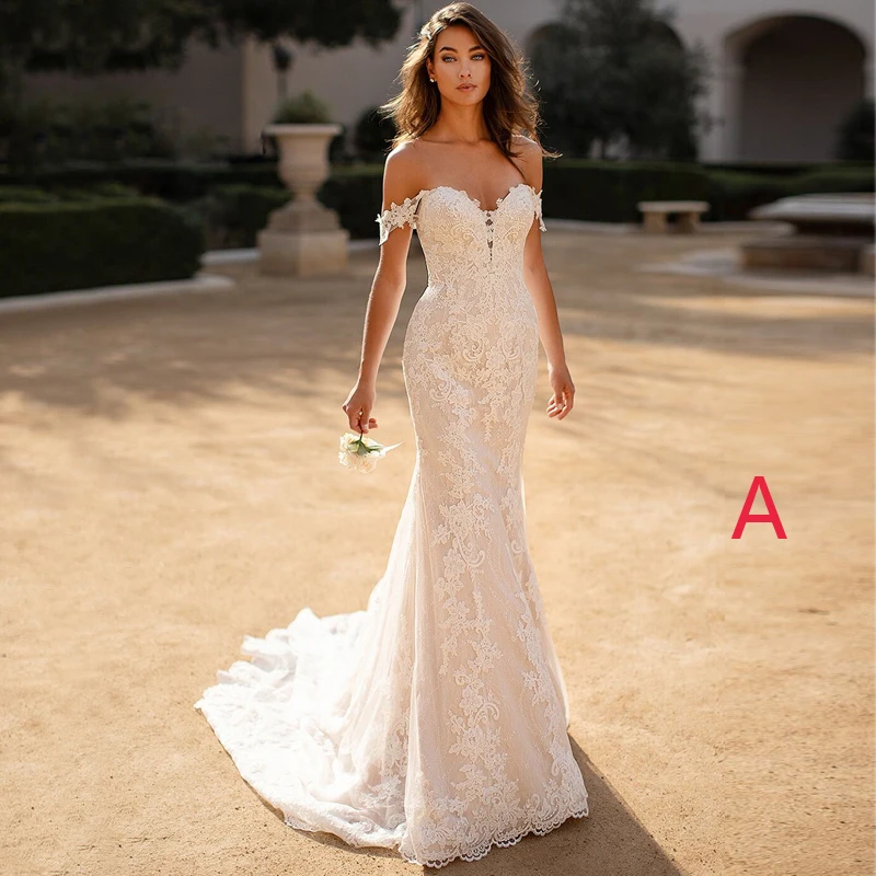 

Mermaid Wedding dress 2020 Sweetheart Sleeveless Boho vestidos de noiva Plus Size Elegant White Lace