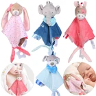Плюшевые погремушки для новорожденных, игрушки в виде кролика, медведя, успокаивающее полотенце с колокольчиком, подвеска на коляску кроватку, детские игрушки для 0-12 месяцев