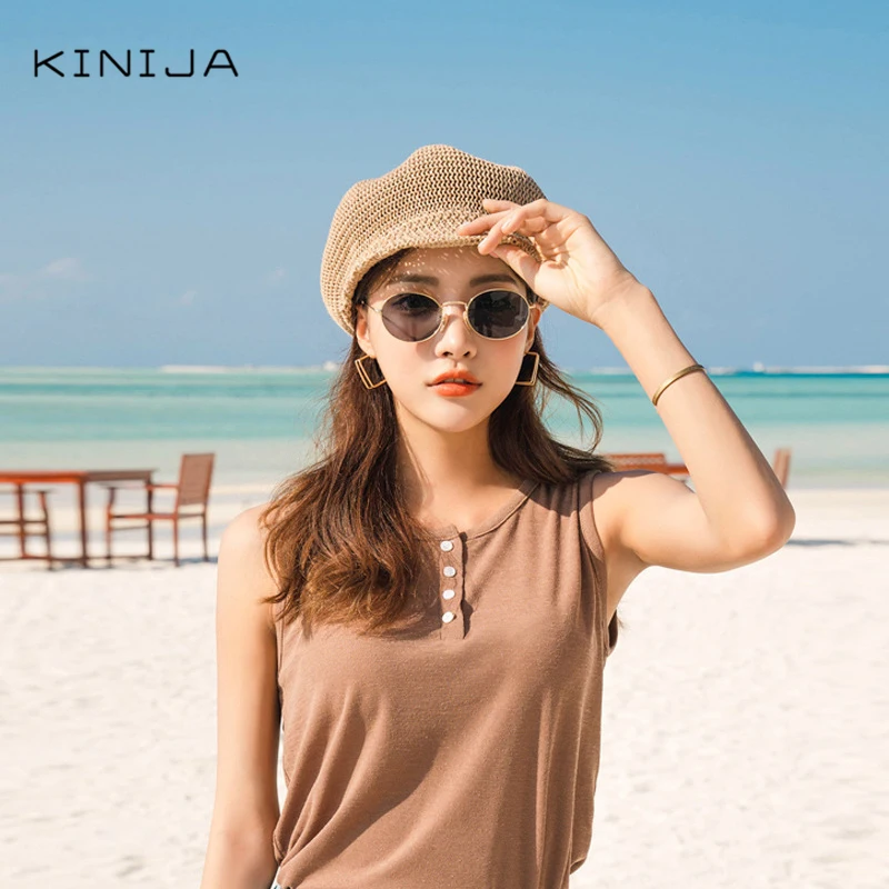 Восьмиугольный берет соломенная шляпа художника Шляпа На Открытом Воздухе