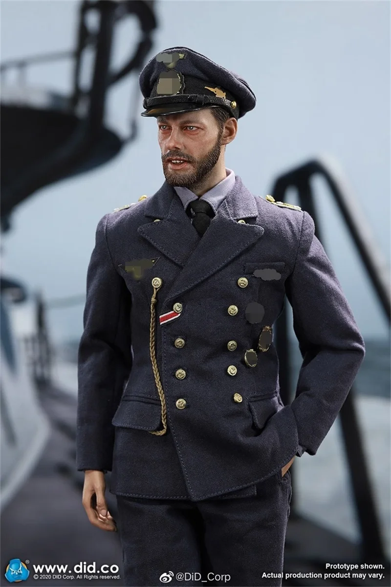 1/6 DID D80149 WWII Series U-Boat German Captain General Johann Dressing Uniform Suit Set Cap Model For 12inch Action Collect