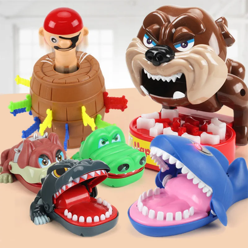 

Funny Bulldog Shark Crocodile Mouth Dentist Bite Finger Game Pirate Bucket Tricky Fingers Game Novelty Toy Intellectual Game Kid