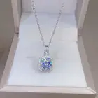 Женский кулон с бриллиантами Geoki, ожерелье из стерлингового серебра 925 пробы, 1 карат, Ювелирное Украшение на годовщину