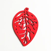 fuyier wooden leaf pendant for key chains necklace for toy for earring diy accessories 12 pcs