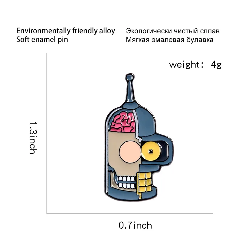 Креативная новая брошь персональный мультяшный робот Аватар мозг Забавный