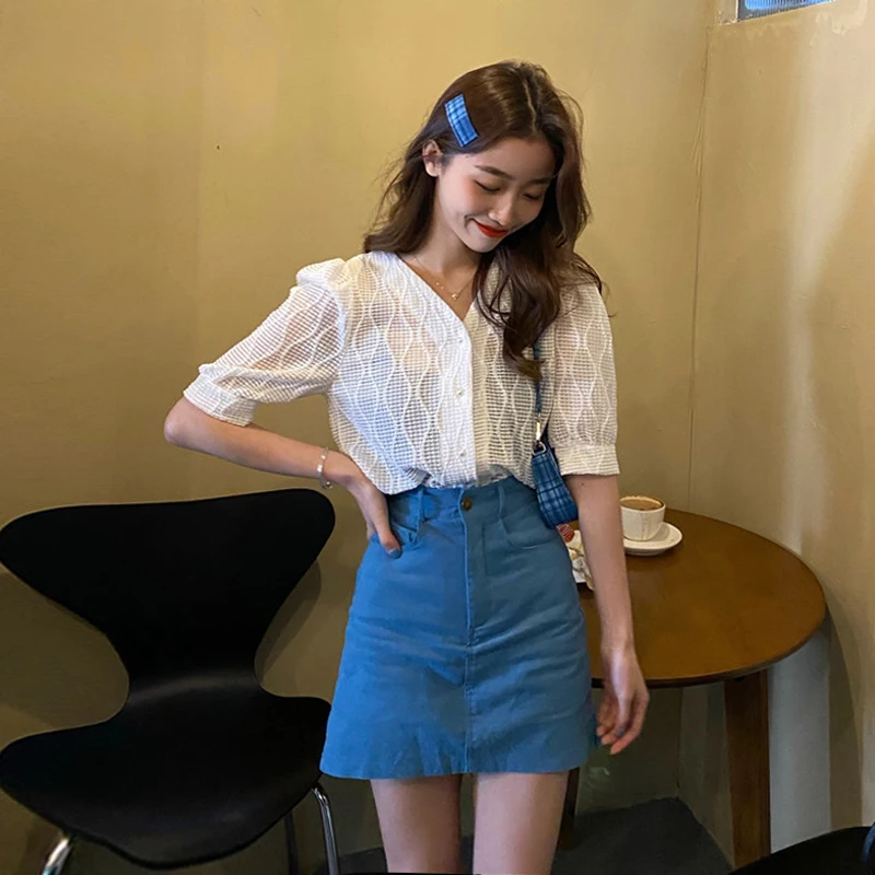 Женский трикотажный кардиган летняя Тонкая блузка с коротким рукавом кружевные