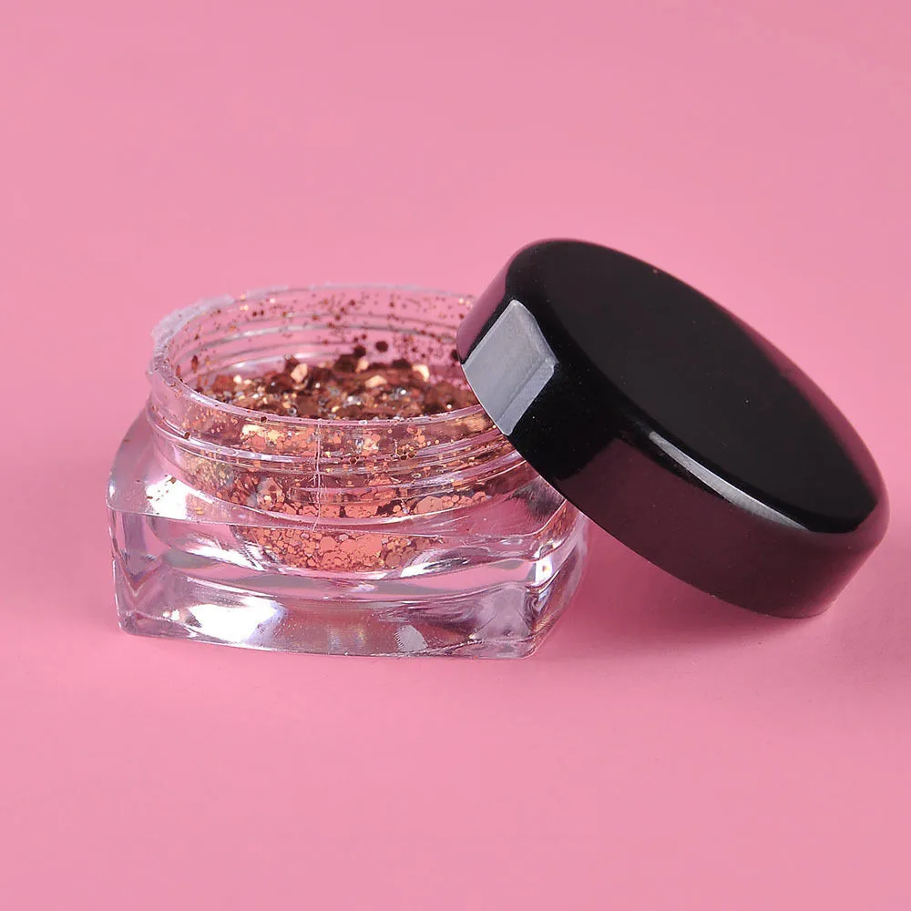 1 коробочкой дизайн ногтей Блеск хром порошок красивая Роза Золотая пыль УФ