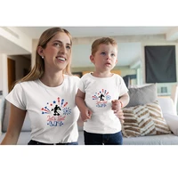 mom daughter sets father son t shirt creative mickey mouse series kawaii girl boy short sleeve summer casual twins top tee