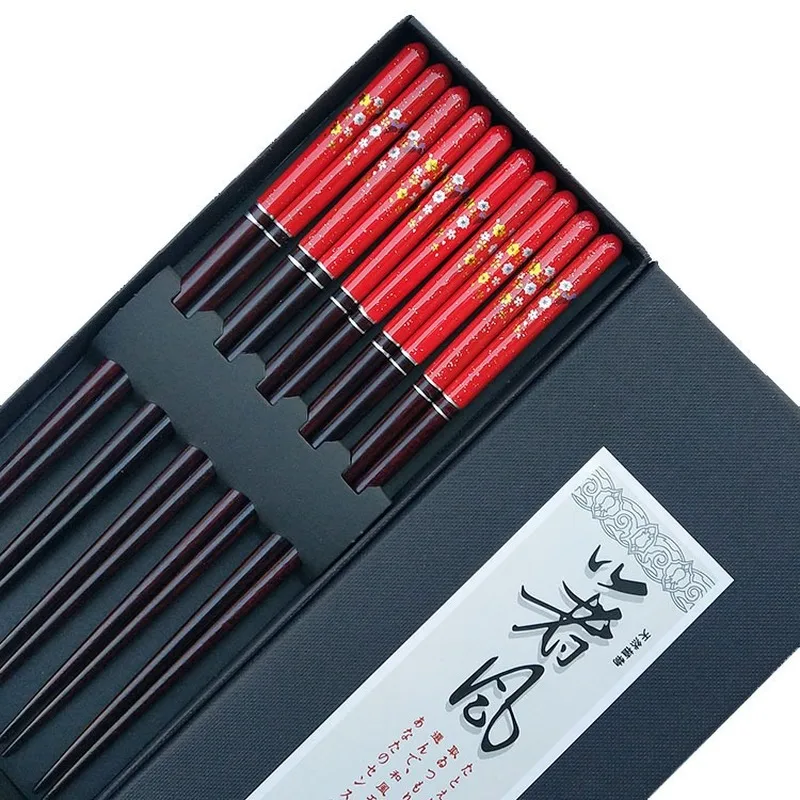 Деревянные палочки для еды 5 парт/компл. 23 см японские из натурального дерева суши