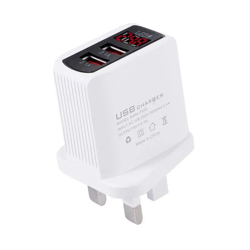Зарядное устройство для мобильного телефона с цифровым дисплеем и 2USB