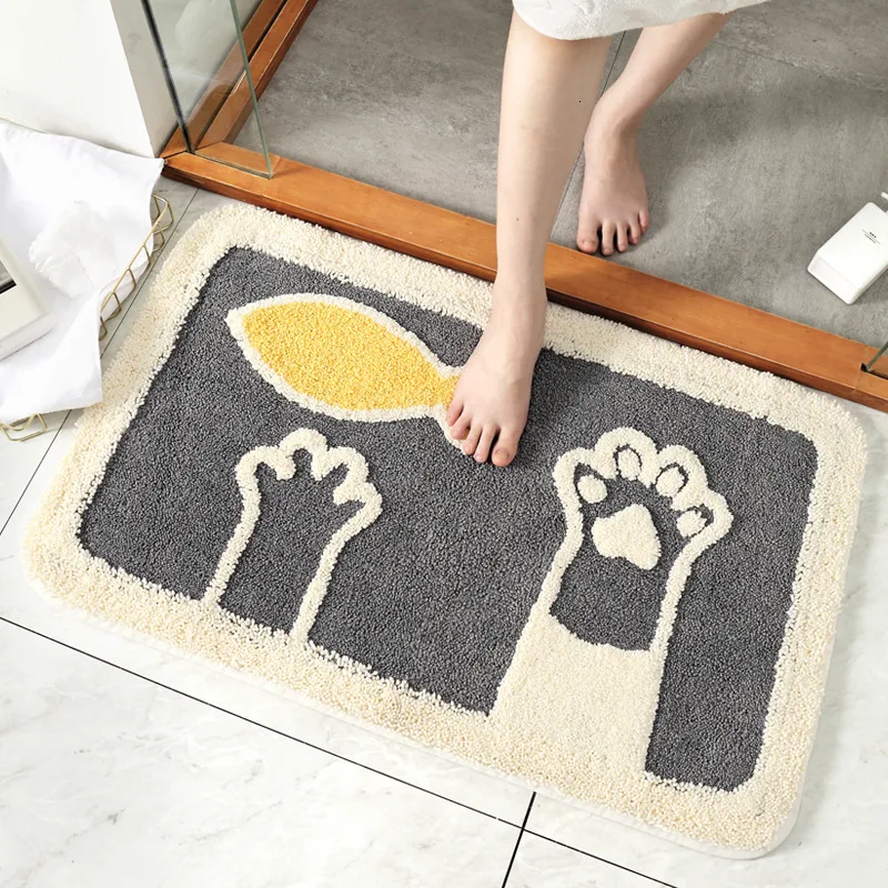 

Cartoon Mat Cat Claw Floormat Shower Room Non-slip Foot Pad Doorway Bedroom Floor Mat Dog Palm Doormat Strip Pad Tatami Tapete