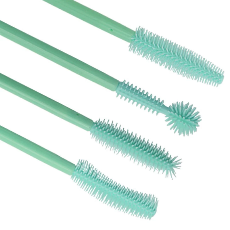 1pcs Disposable Plastic Rod Silicone Eyelash Brush Portable Beauty Makeup Tool Grafting Eyelash Comb
