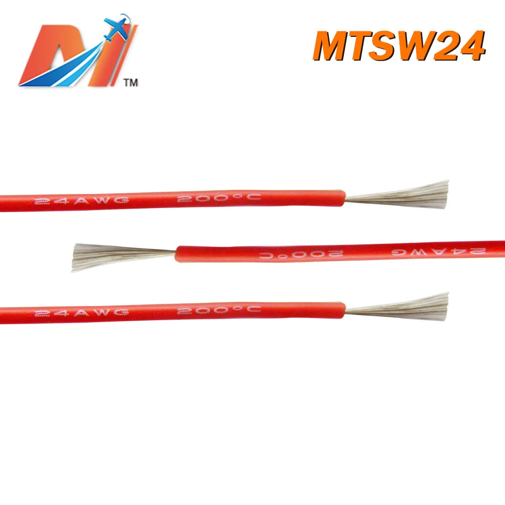 Maytech распродажа кремниевых проводов AWG24 красного цвета (1 метр)|Силовая установка|