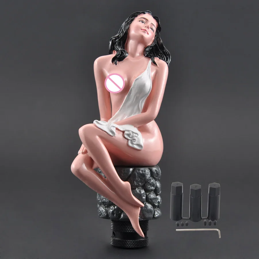 Car Gear Shift Knob Shifter For Sedan Coupe SUV Crossover Truck Wagon Hatchback White Pretty Naked Sexy Lady Girl Goddess Style |