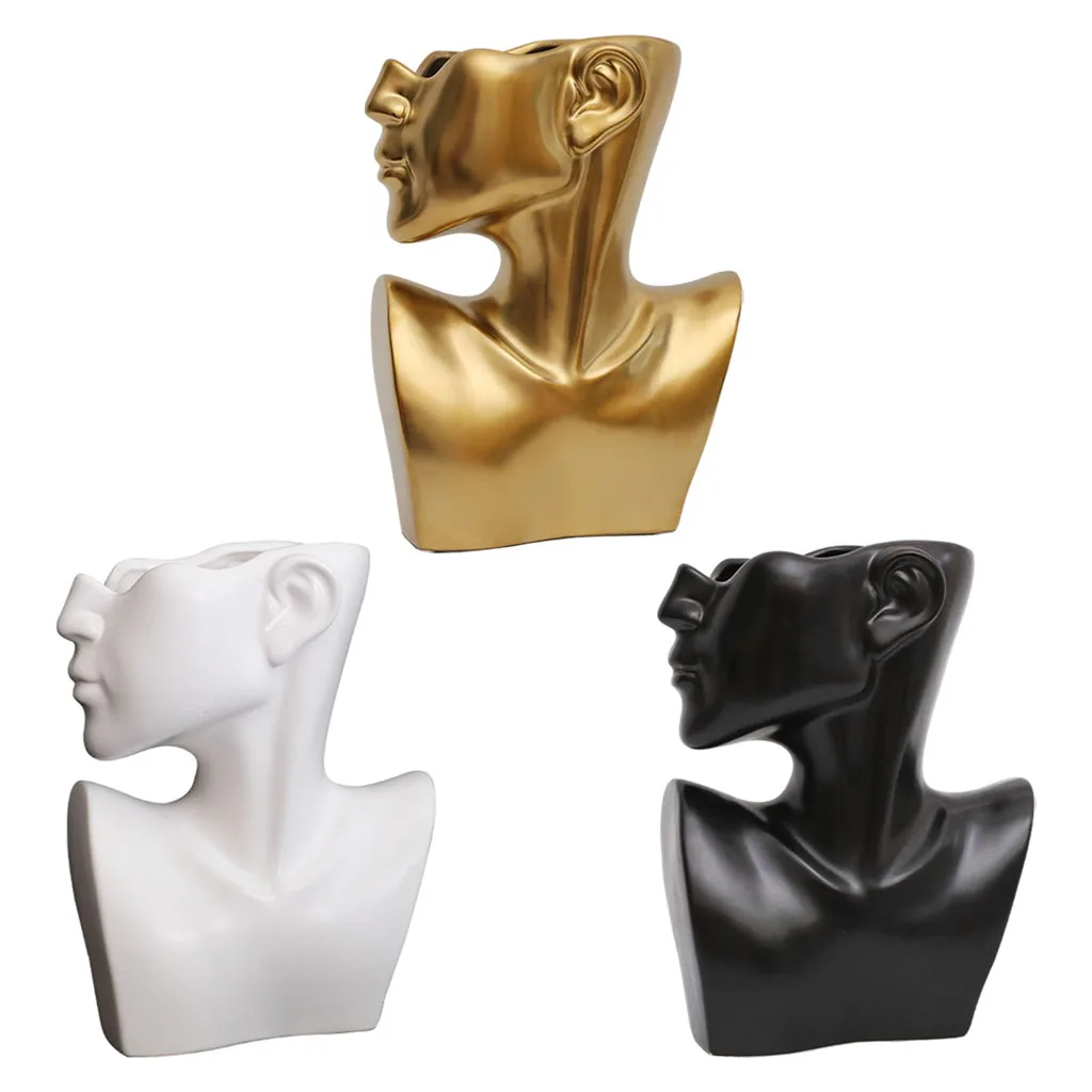 

Креативная ваза для лица, портретная скульптура, Цветочная композиция, шикарный стильный Плантатор, горшок для бонсай, настольный празднич...