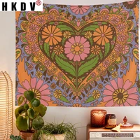 hkdv retro flower plant tapestry wall hanging covering rugs background cloth beach mat blanket art bedroom living home decor