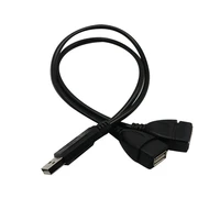 30cm portable usb 2 0 a male to 2 dual female jack y splitter hub power cord adapter cable for data power charging
