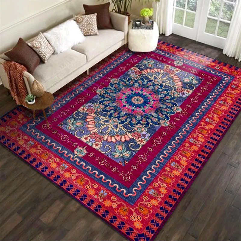 

Fashion Bohemian Classical Rugs Persian Rug Ethnic-Style Bedroom Living Room Carpet Kitchen Bathroom Floor Mat Bed Blanket