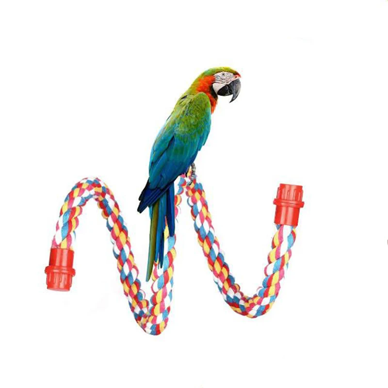 Simple Pet Bird Parrot Cotton Rope Parakeet Cage Standing Perch Chewing Toys Hamsters Conure Climbing Ladder|Игрушки для птиц| |