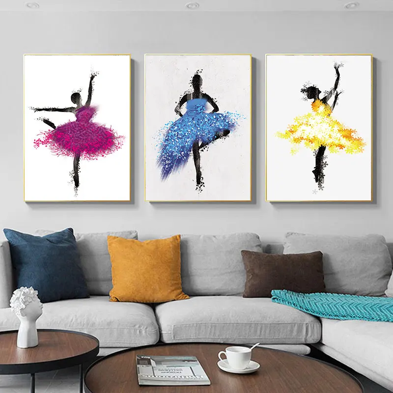 

Abstract Canvas Painting Art Print Dancing Skirt Girl Poster Picture Oil Painting Poster Modern Wall Art Picture Decoration Home