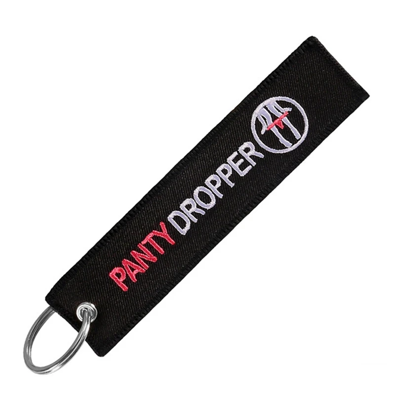 

Car Motorcycle Embroidery Panty Dropper Style Keychain Key Ring Decoration Tag Key Chain